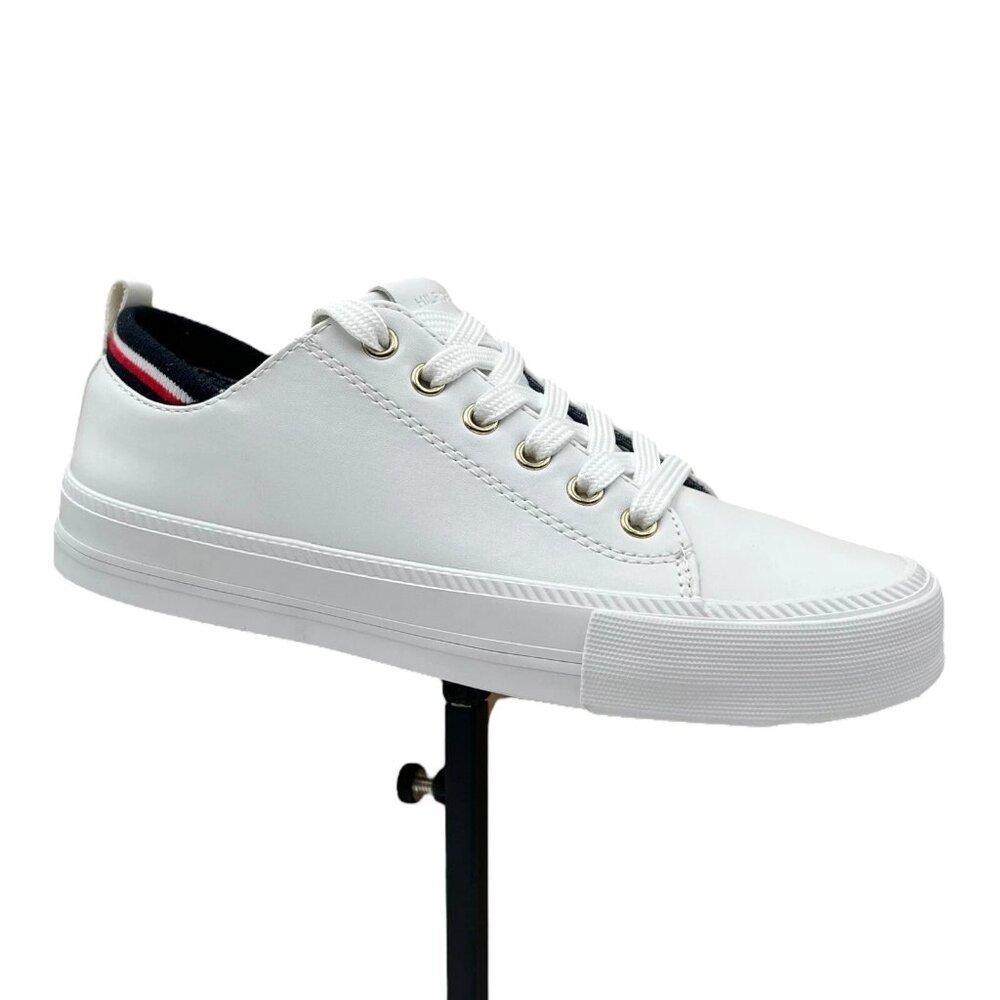 Tommy Hilfiger Women’s Casual Sneakers Size 5 White-Multi Lace up Comfort Shoes